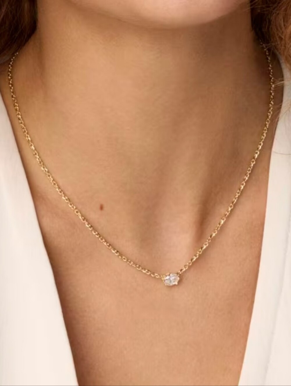 Kendra Scott Cailin Pendant April CZ Necklace 14k Yellow Gold Over Brass